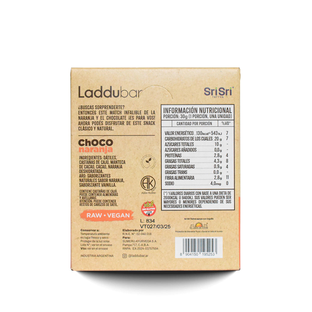 LADDUBAR CHOCO NARANJA X12