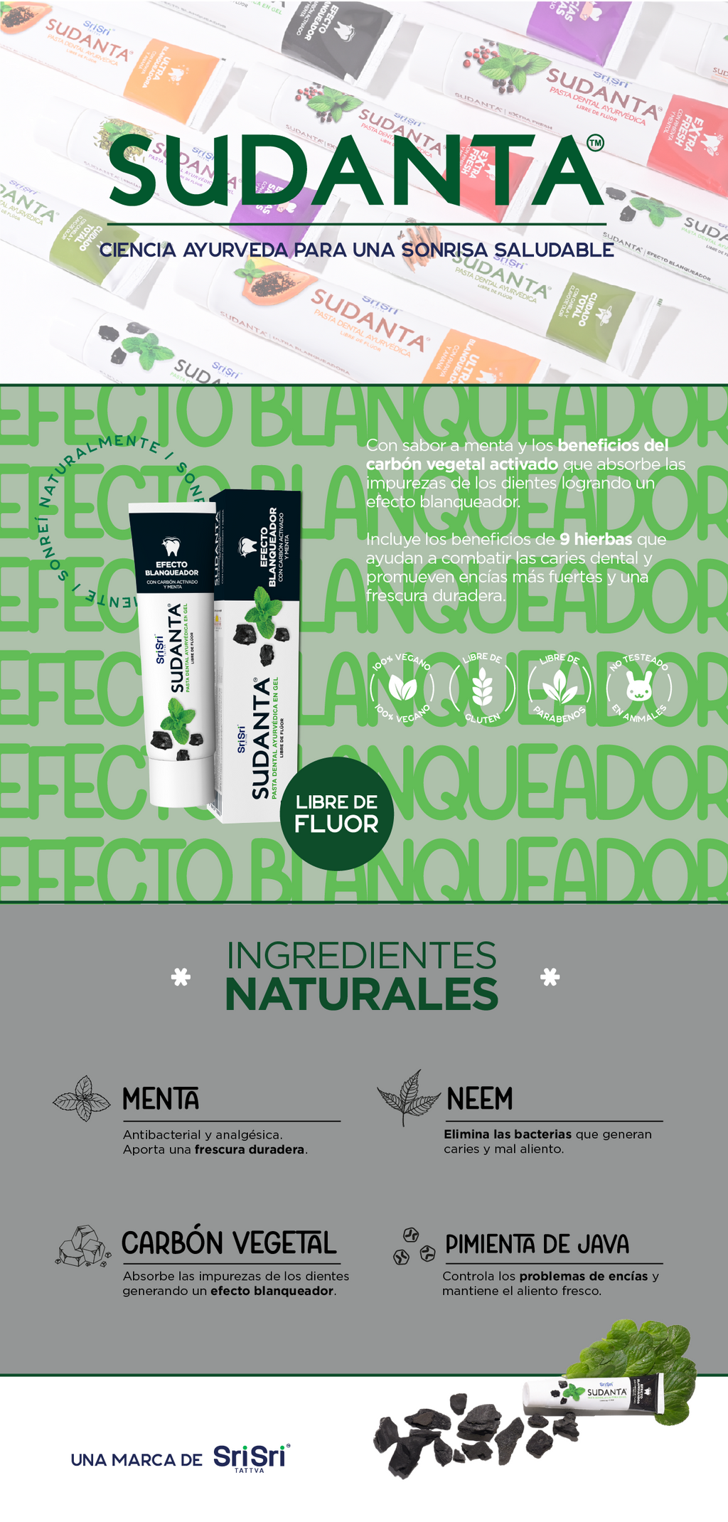 Efecto Blanqueador 100gr - Pasta Dental Ayurvédica en Gel