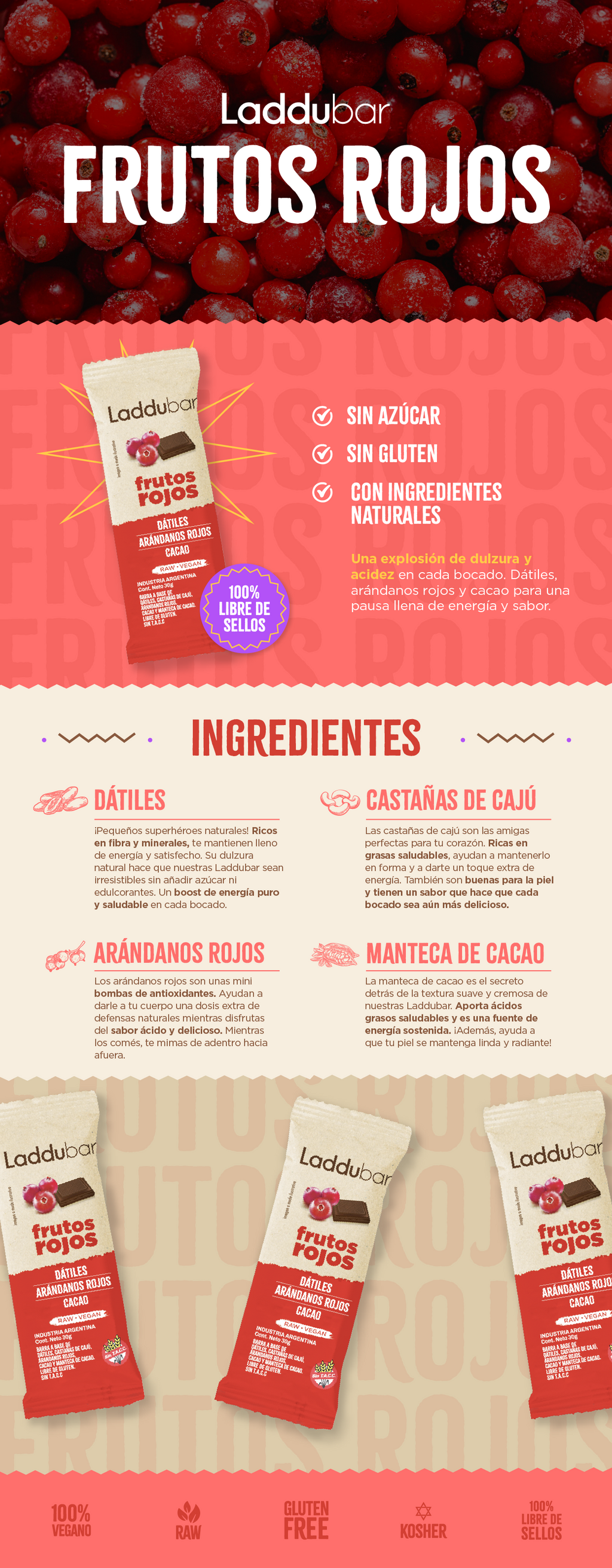 LADDUBAR FRUTOS ROJOS X12